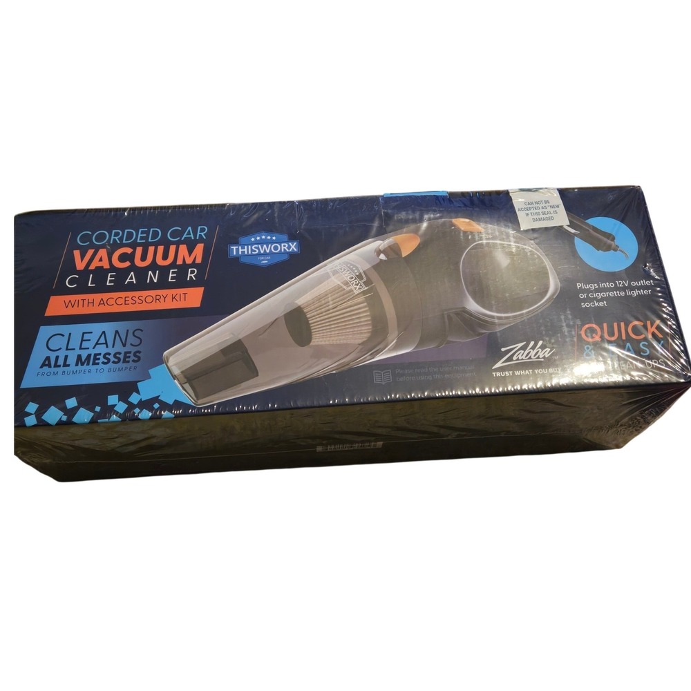 ThisWorx Corded 12V Car Vacuum Cleaner w/ Accessory‎ Kit Portable Auto Vac New